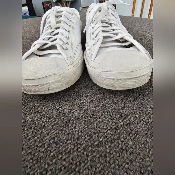 Jack Purell Converse White Leather Sneakers - Picture 5 of 8